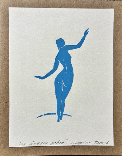 Original linocut print - linocut,