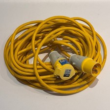 Extension Lead 110V Elite 14 Mtr 2.5mm 16Amp Cable Yellow 3 Core, Free UK P&P