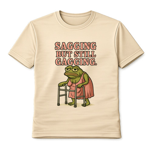 Sagging but still gagging frog - sagging,