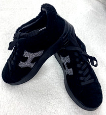 Hogan Woman Fleece Sneakers-Trainers Shoes Black Size 37.5 (ALX)