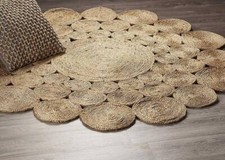 Rug Beige Round Design 100%