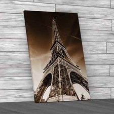 Stunning Eiffel Tower Sepia Canvas Print Large Picture Wall Art