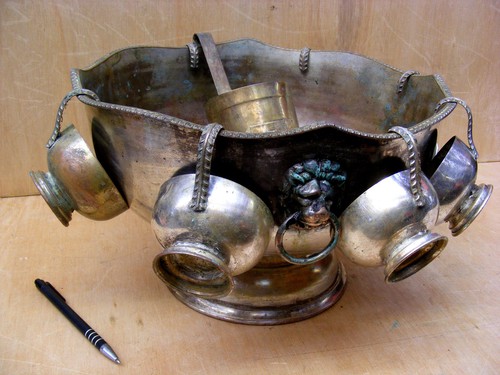 Antique silver plate punch - silver,
