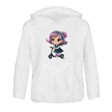 'Little Girl Riding A Scooter' Children's Hoodie / Hooded Sweater (KO046627)