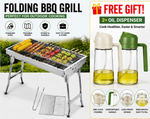 Portable folding charcoal bbq - portable,