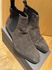 Grey Zara Men's Chelsea Boots UK Size 8 Suede Slip On Boots 42