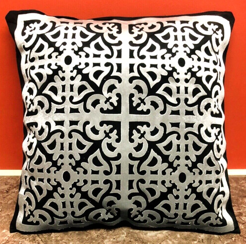Black silver grey geometric - silver/grey,