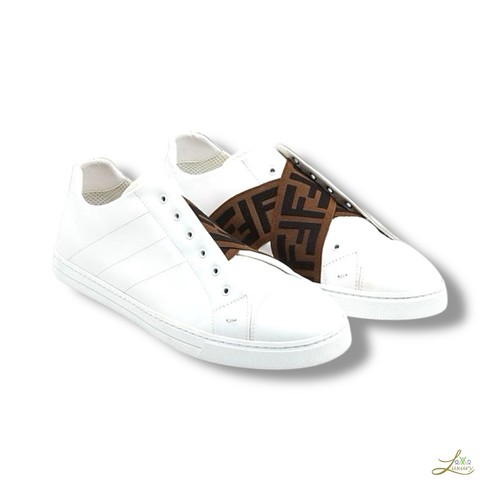 Fendi white leather - white,