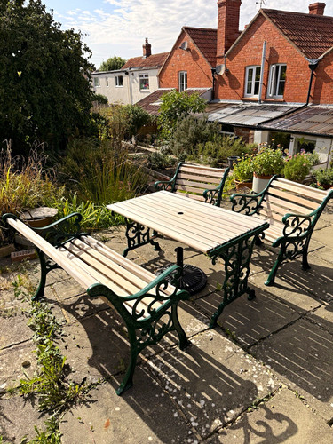 Piece cast iron and teak - 4,