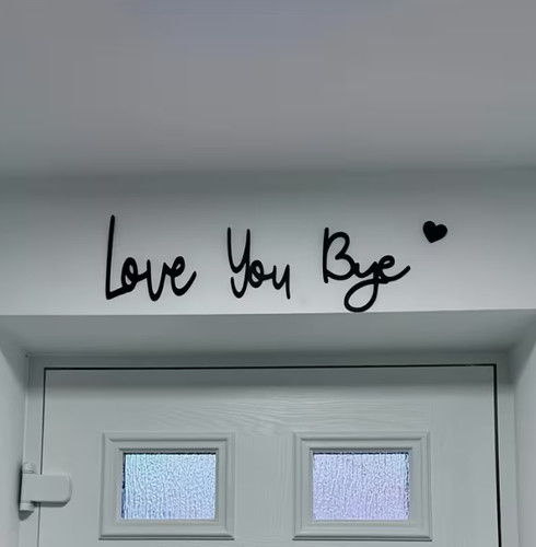 Love you bye wooden script - love,