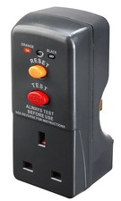 Master plug Single Socket RCD Safety Adaptor, Black