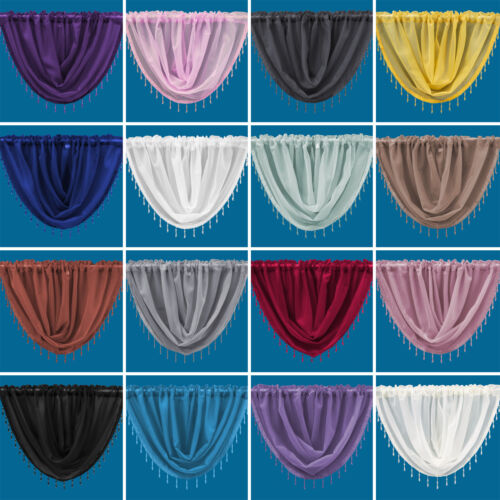 Plain beaded voile swags - voile,