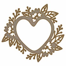 Heart Flower Frame MDF Laser