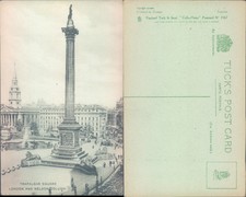 Trafalgar Square and Nelson's Column London Raphael Tuck Sons Cities Towns