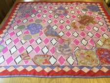 STRIKING PIERRE BALMAIN VINTAGE HAND ROLLED SILK SCARF.  34 x 32 INCHES.   ]