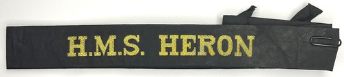 Vintage hms heron - cap, tally