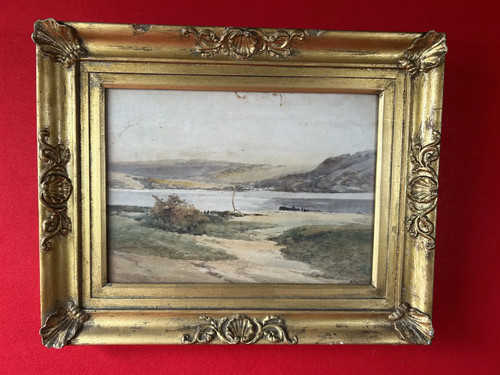 Framed watercolour painting - framed,
