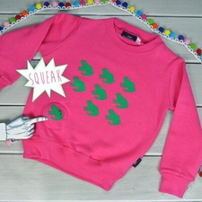Squeaky Jumper Frog Print Pink