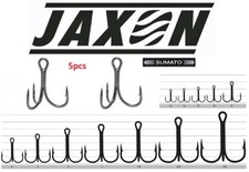 5x JAXON SUMATO TREBLE HOOKS BLACK NICKEL BARBED BOX DEAD FISH BAIT PIKE ZANDER