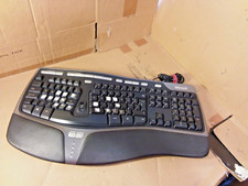 Microsoft Natural Ergonomic Black Keyboard 4000 v1.0 1048 KU462 *Some Keys Worn"