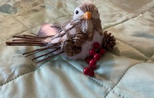 NEW Accents by Premier Natural Twig and Pine Cone Bird Tree Decoration.