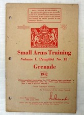 WWII Small Arms Training Book Grenade 1942 Vol I Pamphlet No.13
