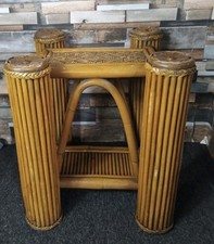 Vintage Coffee Table Bamboo Rattan Wicker  Retro Side * Glass Top Missing*