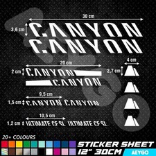 CANYON Vinyl Decal Stickers Sheet Bike Frame Cycling Cycle Bicycle MTB Mod MX