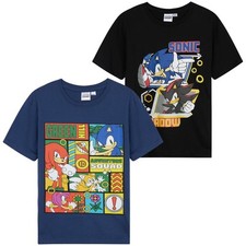 Sonic The Hedgehog Boys 2 Pack T-Shirt Crew Neck Short Sleeve T Shirt Tee Top