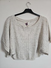 Red Or Dead Oversized Semi Crop Batwing Knitted Jumper Top Size 12