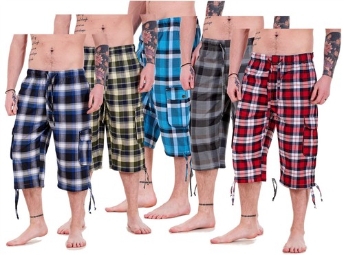 Mens check shorts length - check,
