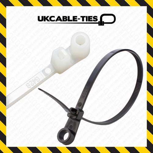 Screw mount cable ties black - mount,