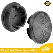 2 x CRANK COVER DUST CAPS - Pair Cotterless Style For All Bikes & Cycles - BLACK