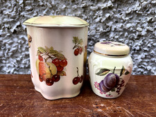 Two vintage ROYAL WORCESTER lidded jars, PALISSY, England.