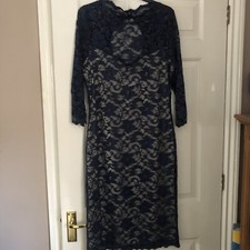 “Amy Childs Collection”Blue Lace Dress. Size 16