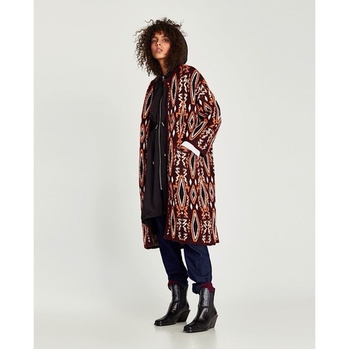 Zara geometric jacquard long - zara,