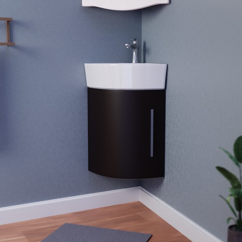 White corner vanity sink - corner,