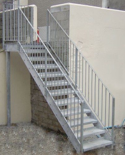 Steel stairs fire escape - ,