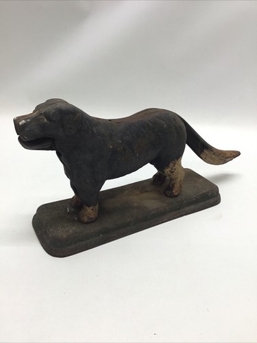 Vintage cast iron dog - cast,