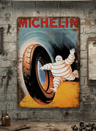 Michelin man retro metal sign - michelin,
