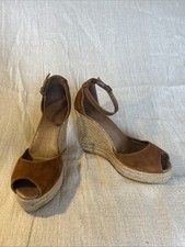 Top shop Tan Nubuck Platform Sandal With Rope Wedge Size 39, UK 6