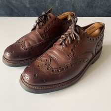 Grenson Archie Leather Wingtip Brogue UK 9 G Dark Brown Commando Goodyear Sole