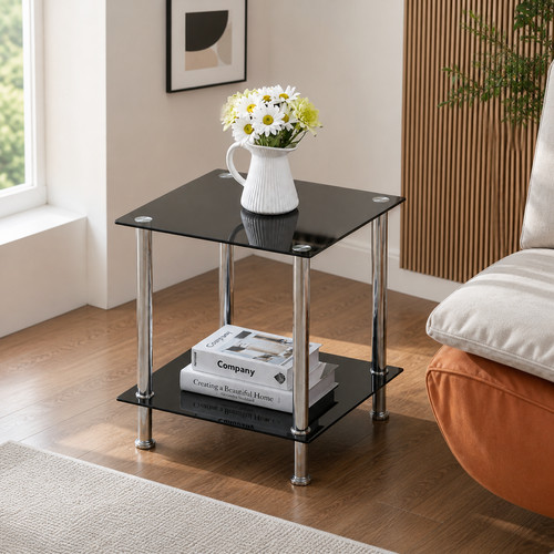 Square glass coffee table - square,