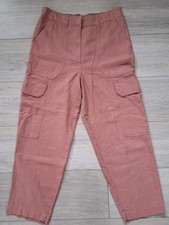 Next Pink Linen Trouser Size 8