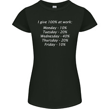 I Give 100% at Work Funny Office Slogan Womens Petite Cut T-Shirt
