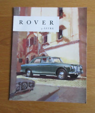 Rover 3 Litre 1960's Ref 620 UK Car Sales Brochure Fold Out Poster
