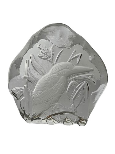 Glass frosted bird sitting - bird, on