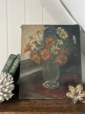 Antique French Floral Oil On