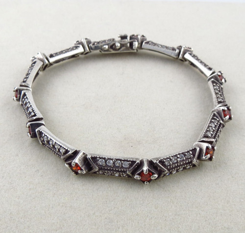 Vintage 925 silver garnet - silver, and