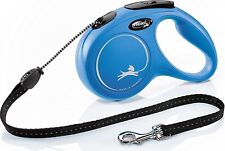 Flexi Dog Lead. Classic Blue. Cord, Extendable, Retractable. XS/S/M. 3m/5m/8m.